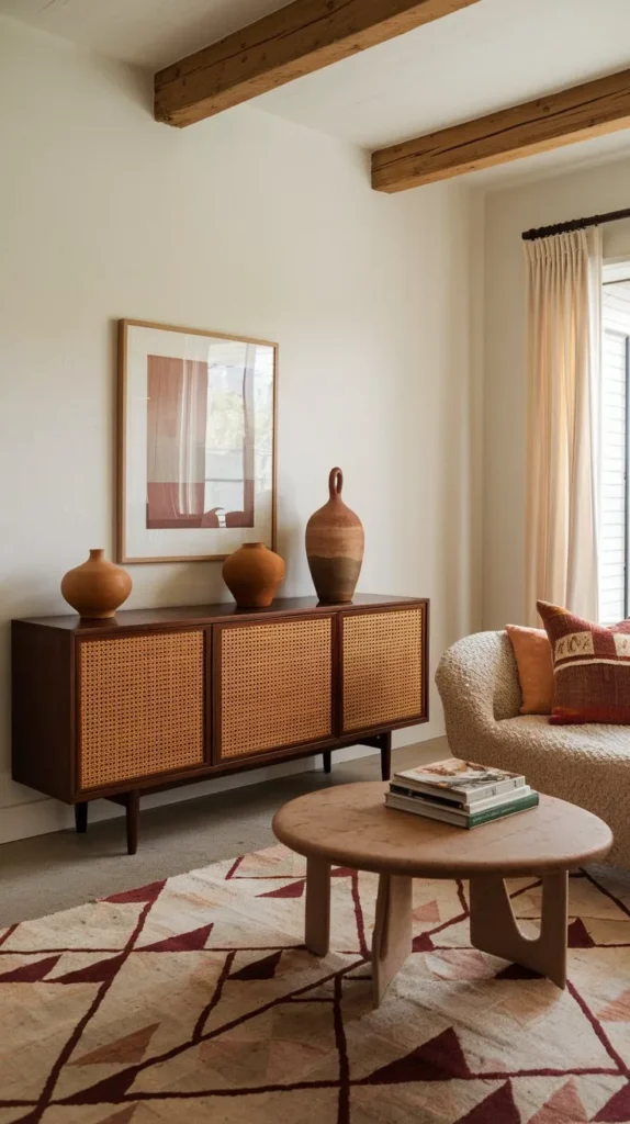 Boho Mid-Century Modern Living Room