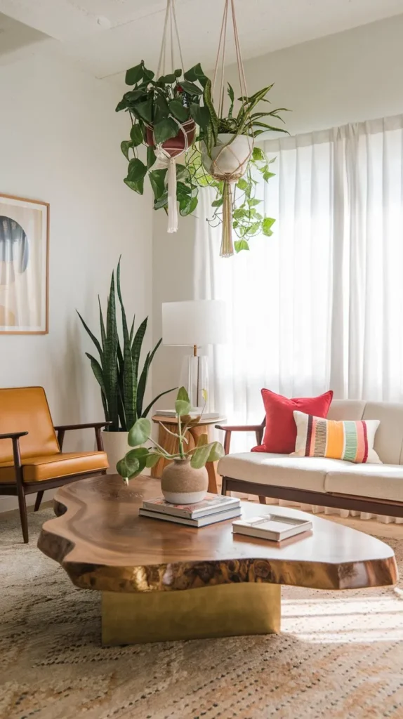 Boho Mid-Century Modern Living Room