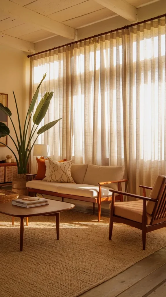 Boho Mid-Century Modern Living Room